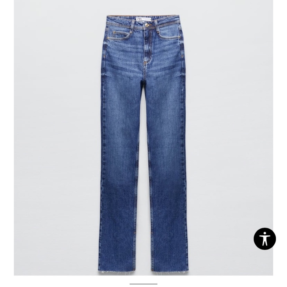 Zara NWT Slim High-Waisted Stretch Comfort Women’s Size 10 Stonewash Flare Jeans
